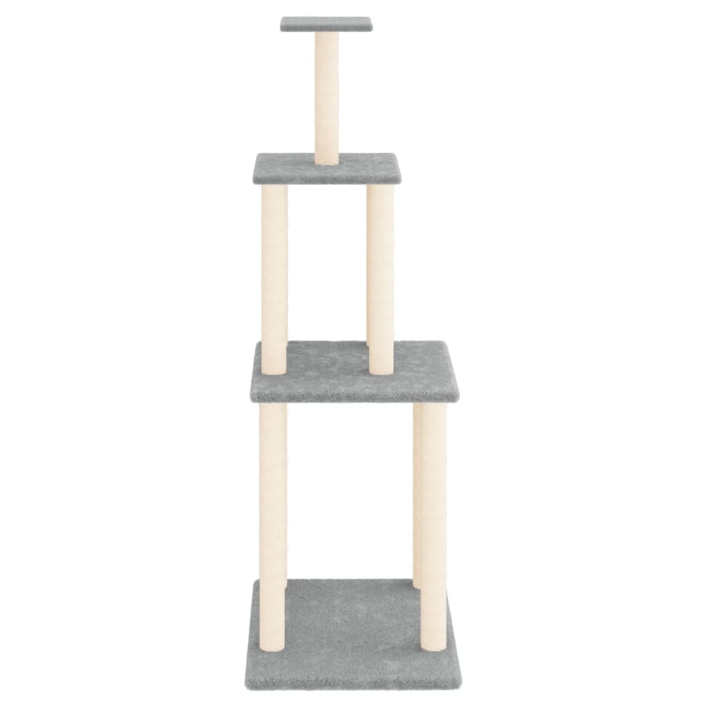 Muebles de gato de Vidaxl con postes de rascado de sisal 149 cm de gris claro