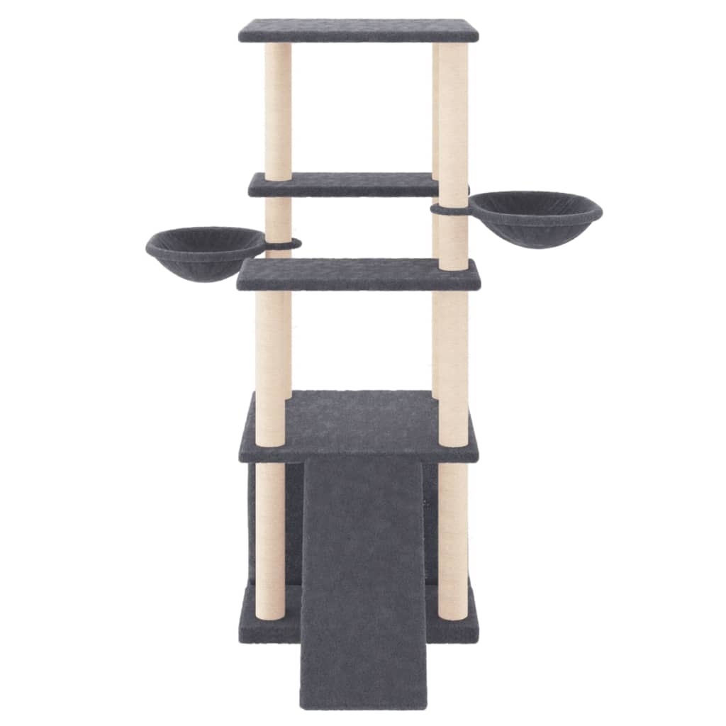 Vidaxl Cat Furniture con graffi di sisal 133 cm grigio scuro