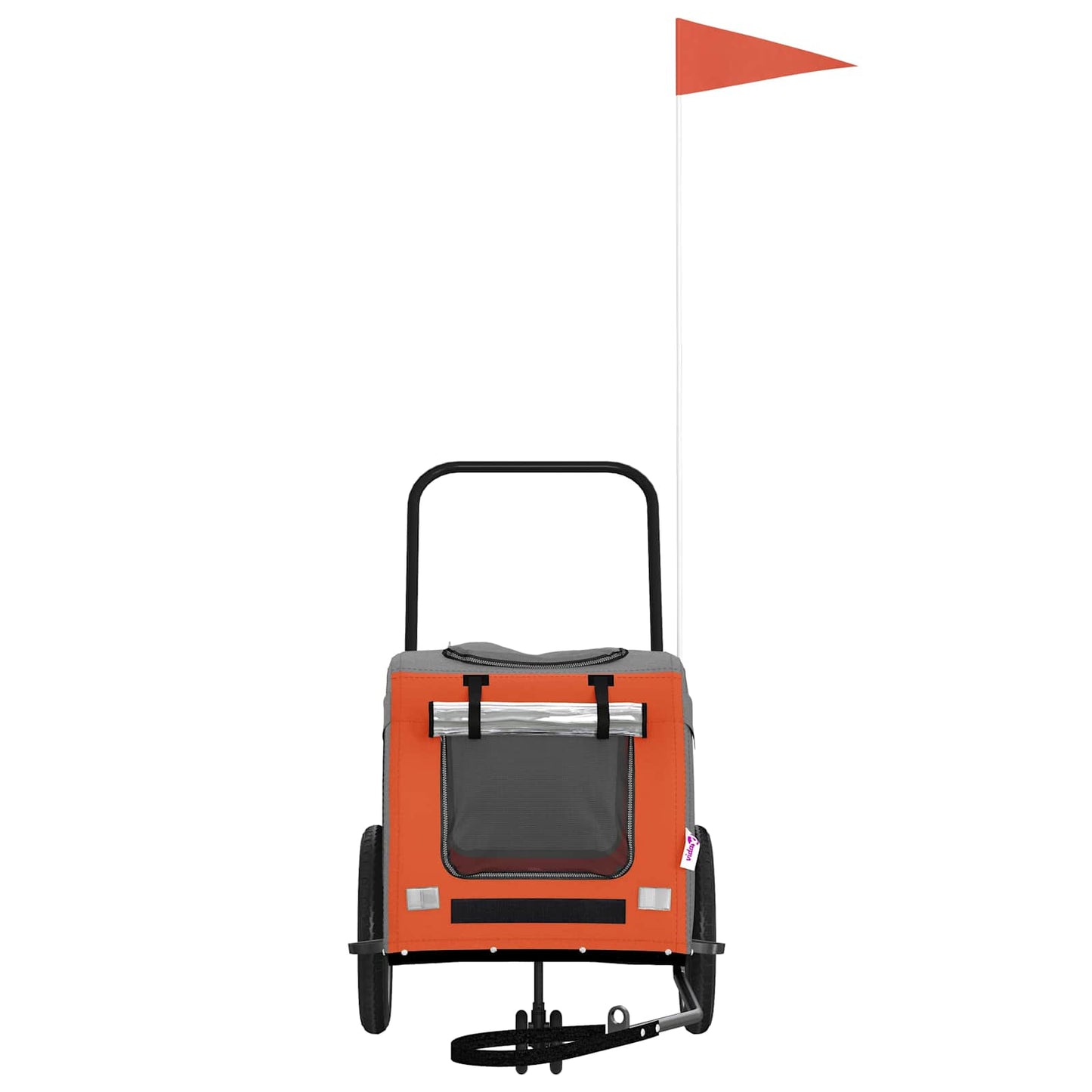 Vidaxxl remolque de bicicleta para mascotas naranja y gris 125 x 53 x 54 cm