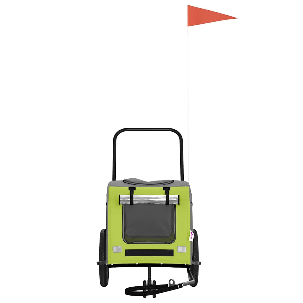 Vidaxxl remolque de bicicleta para mascotas verde y rojo 124,5 x 63,5 x 53 cm