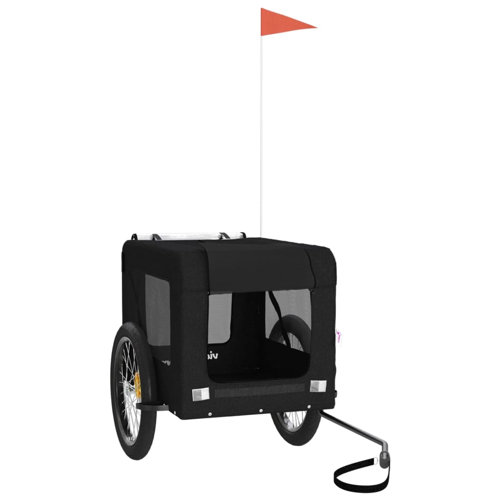 Vidaxl Dog Bike Trailer Tessuto Oxford e Iron Black