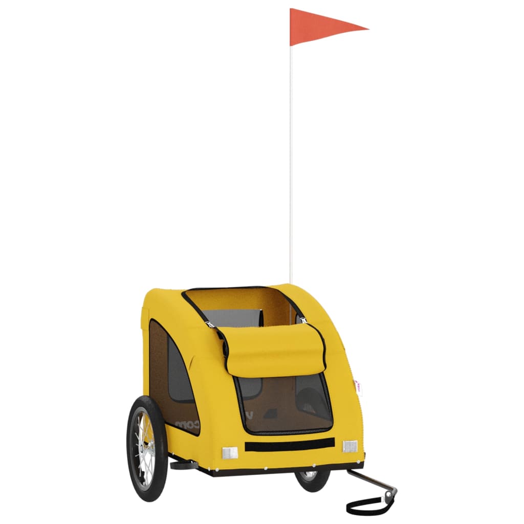 Vidaxl Dog Bike Trailer Oxford Tessuto e ferro giallo