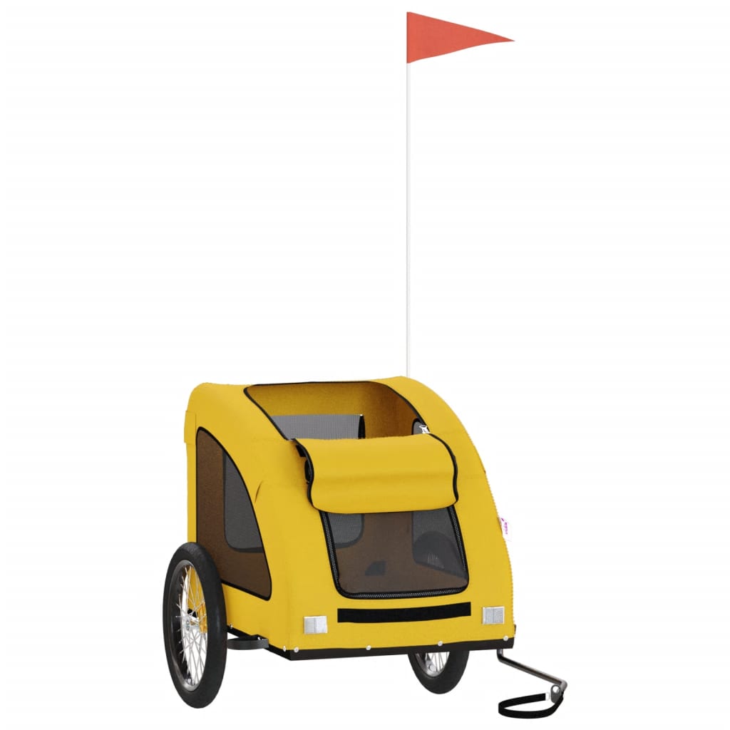 Vidaxl Dog Bike Trailer Oxford Tessuto e ferro giallo