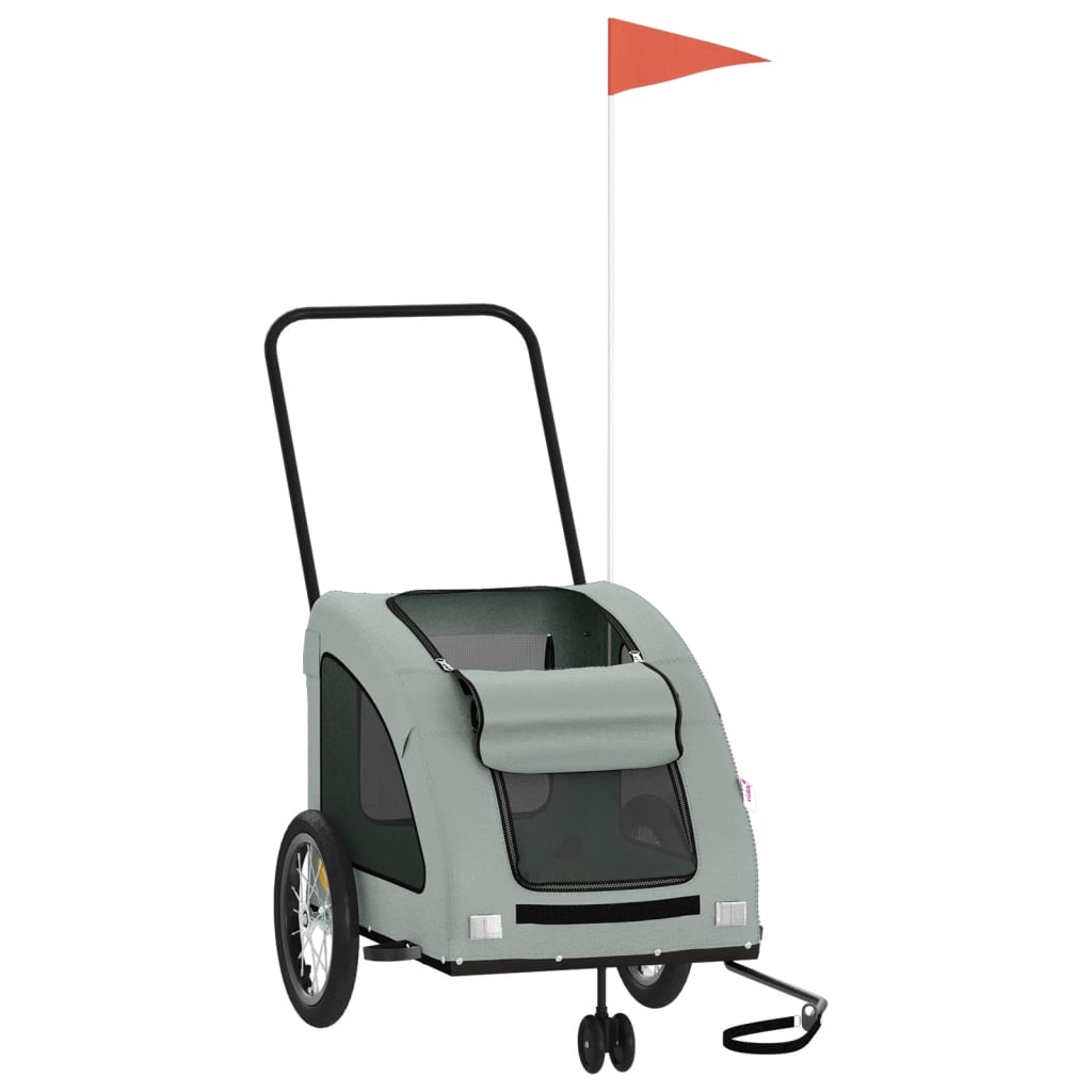 Vidaxl Bike Railer de bicicleta Oxford y hierro gris