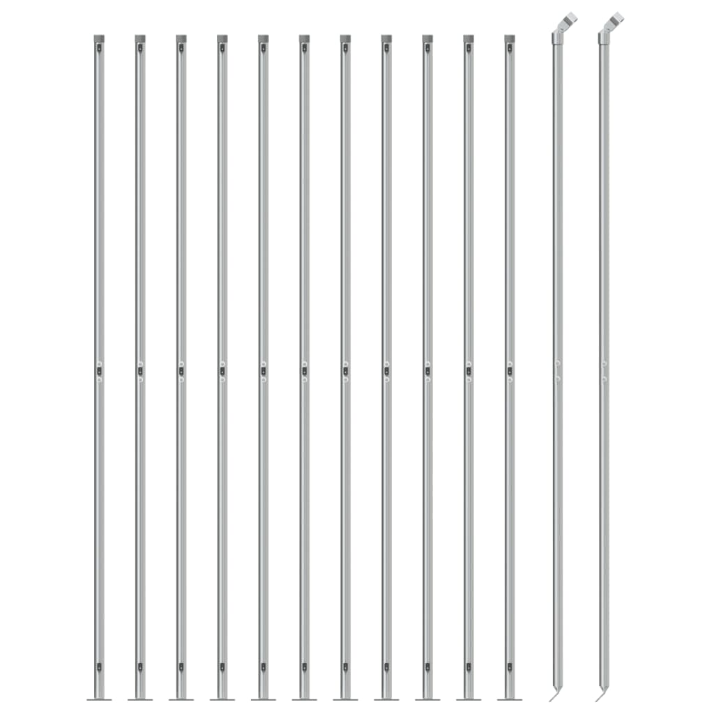 Vidaxl Mesh cerca con Flens 2x25 m de color plateado