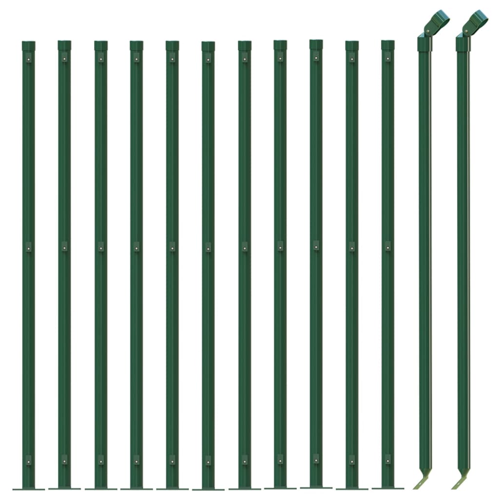 Valla de malla de alambre Vidaxl con brida de 0.8x25 m verde