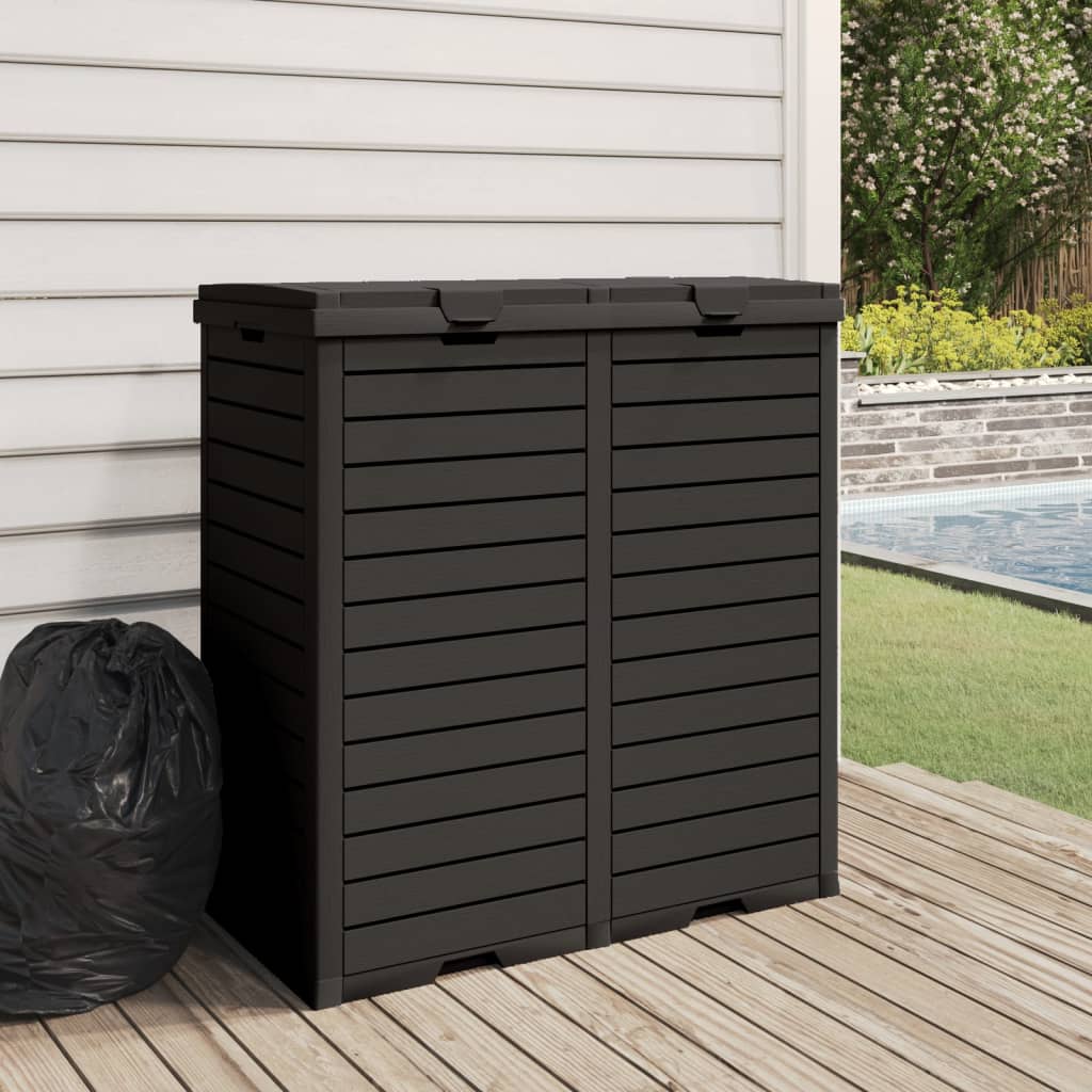 Vidaxl Barbage Can para jardín 78x41x86 cm polipropeno negro