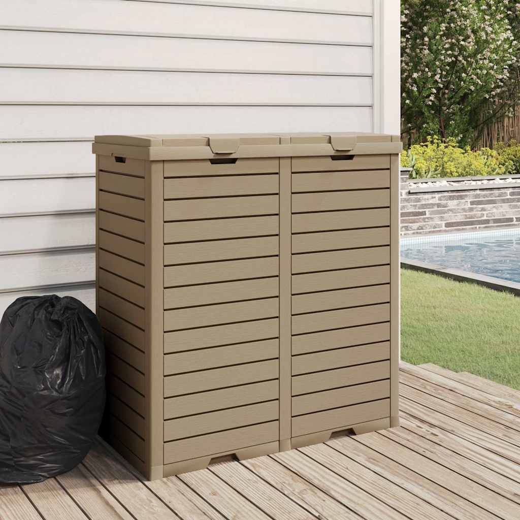Vidaxl Garbage lattina per esterni 78x41x86 cm Polypropene Light Brown