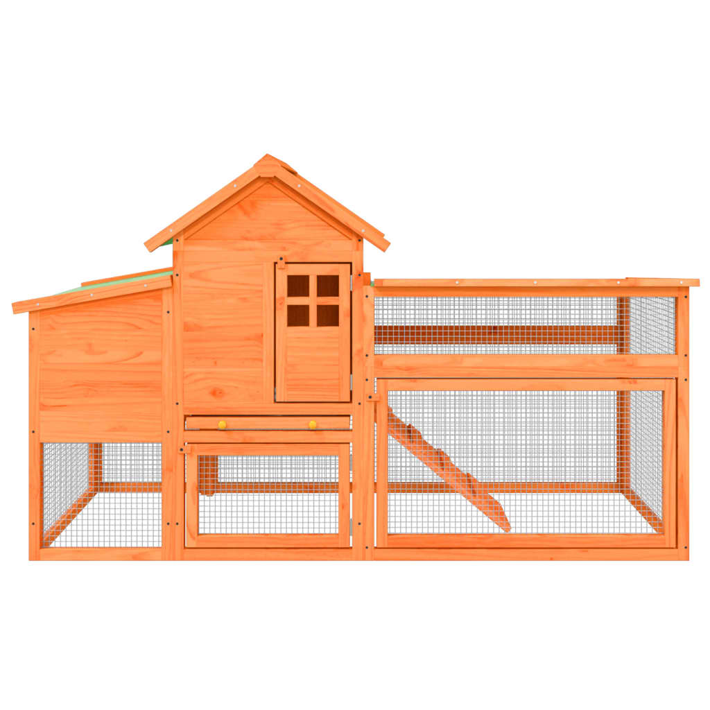 Vidaxl Chicken Coop 186.5x58.5x113 cm Pinna solido marrone
