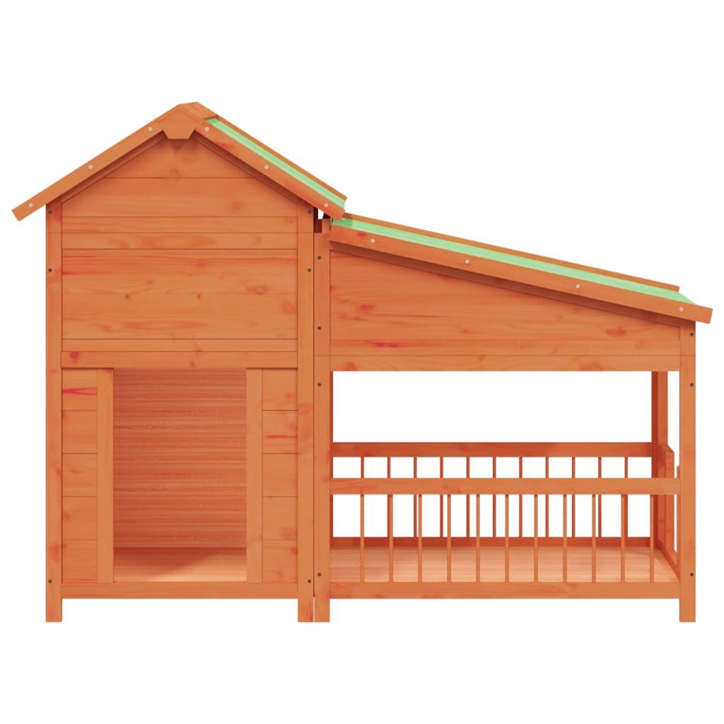 Vidaxl Dog Loft 143x60.5x109 cm Pinino solido Brown