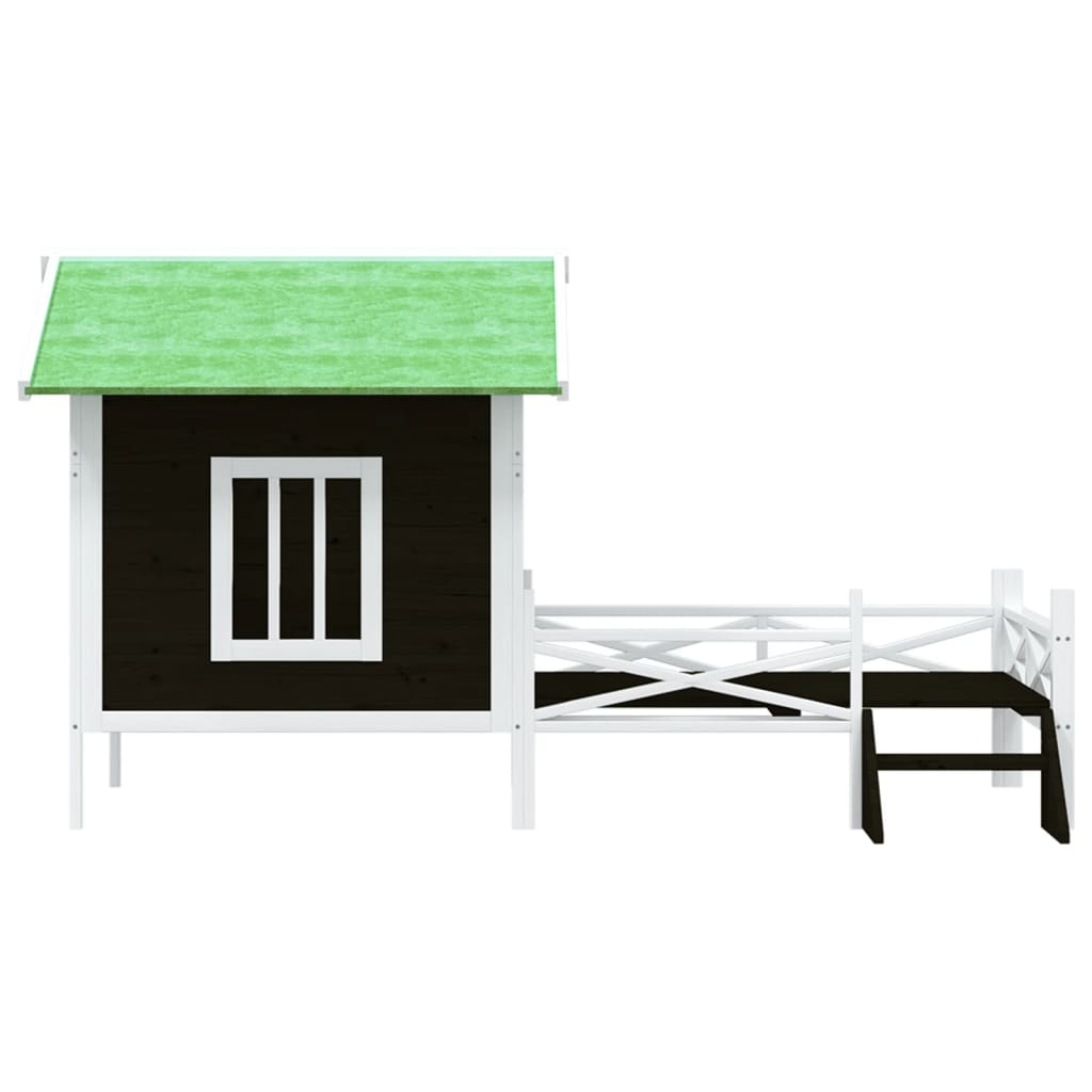 Vidaxl hondenhok 159x120x88,5 cm massief grenenhout grijs