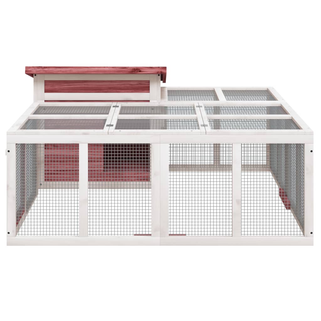 Vidaxl Rabbit Hutch 144x123x67,5 cm MOCHA di pino solido
