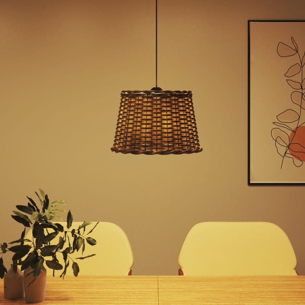Escala de lámpara de techo de Vidaxl Ø40x26 cm mimbre marrón
