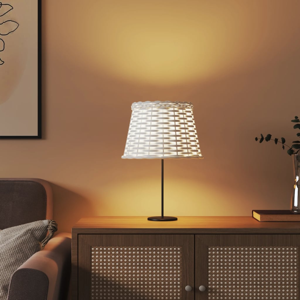 VIDAXL paralume Ø25x17 cm wicker bianco