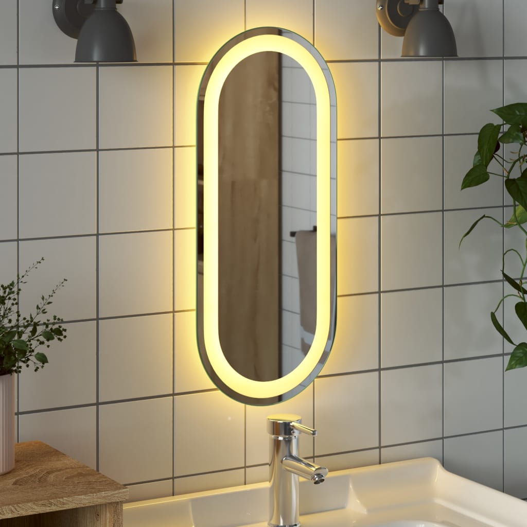 Vidaxl Specchio da bagno LED ovale 60x25 cm