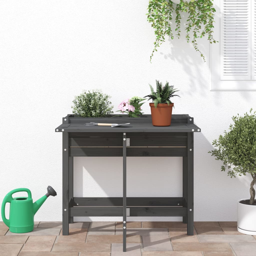 Plantilla Vidaxl con mesa plegable Pino Solid Gray