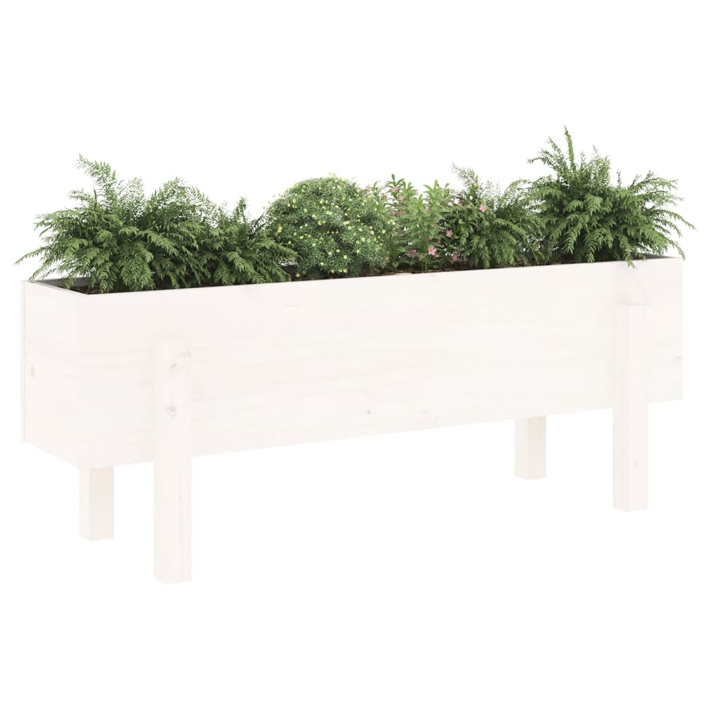 Vidaxx jardinera elevada 101x30x38 cm madera maciza de pino blanco