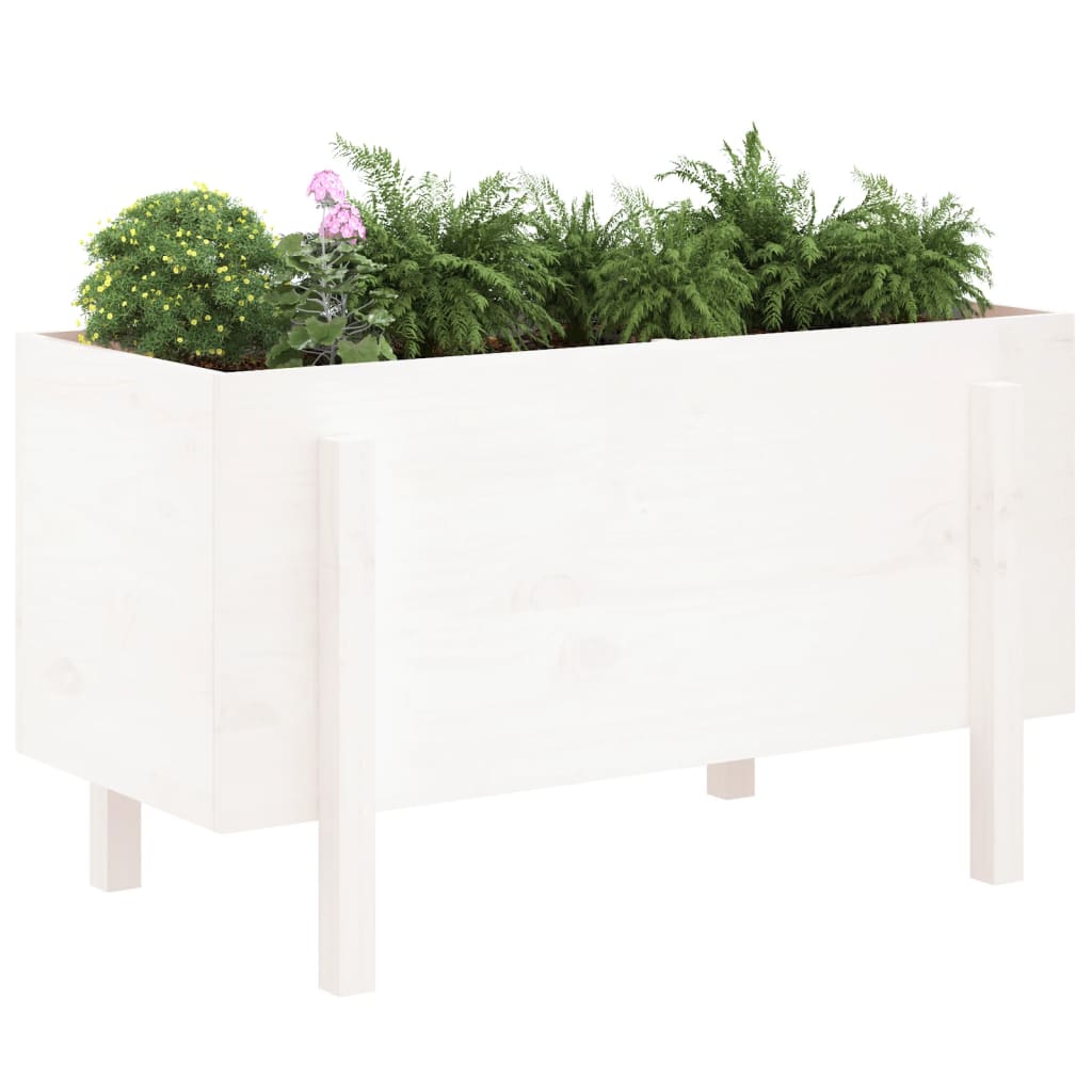 Vidaxl fioriera raccolta 101x50x57 cm Pino solido bianco