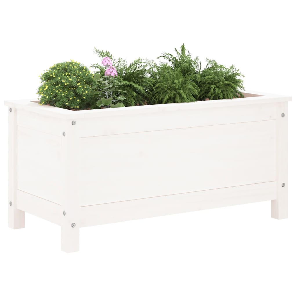 Vidaxl Planning Box 82.5x40x39 cm de pino sólido blanco