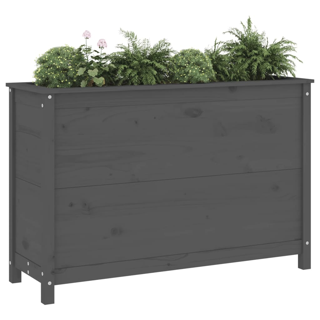 Vidaxl fioriera sollevata 119.5x40x78 cm grigio pino solido