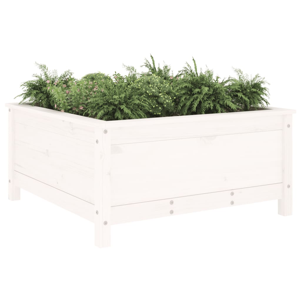 Vidaxl Planning Box 82.5x82.5x39 cm de pino sólido blanco