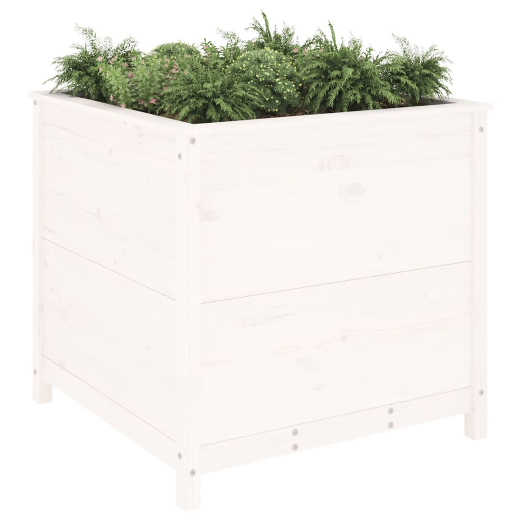 Vidaxl Planning Box 82.5x82.5x78 cm de pino sólido blanco
