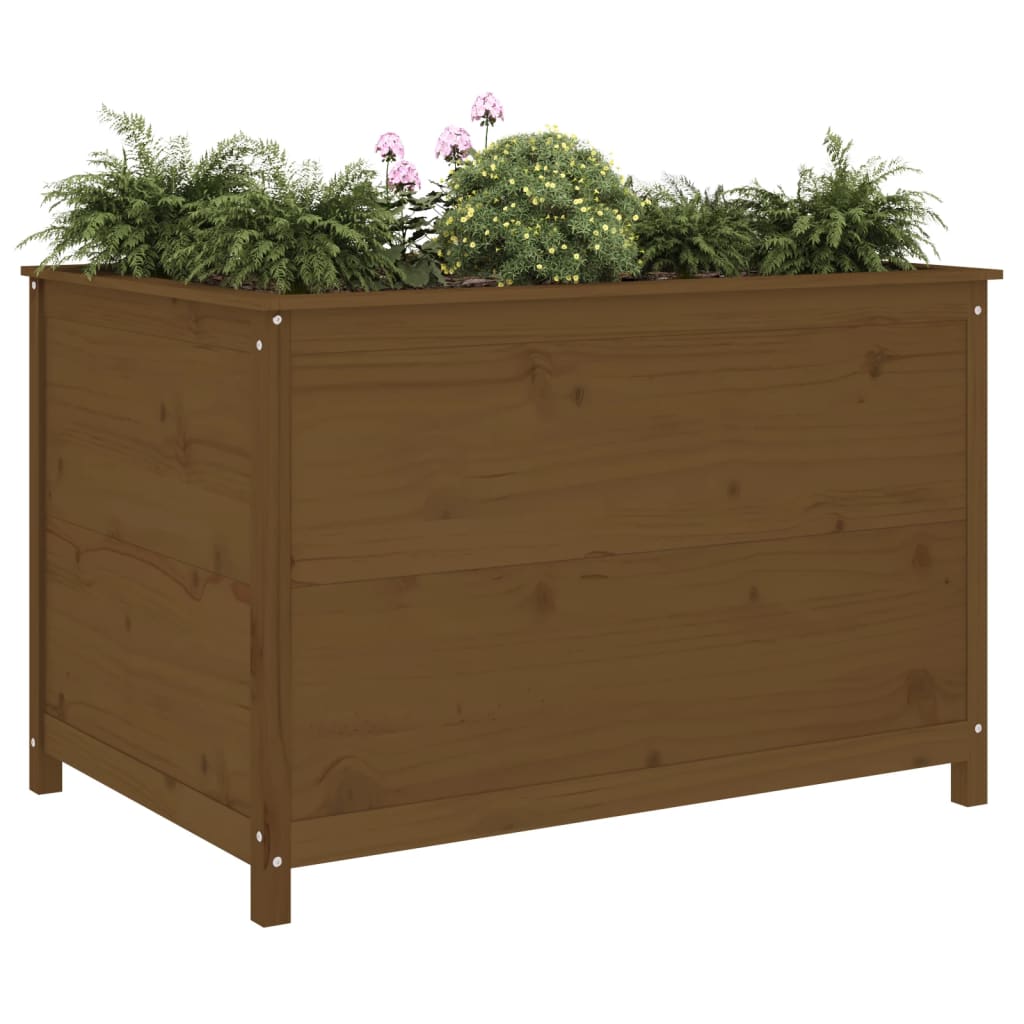 Vidaxl Planter recaudó 119.5x82.5x78 cm de pino sólido marrón