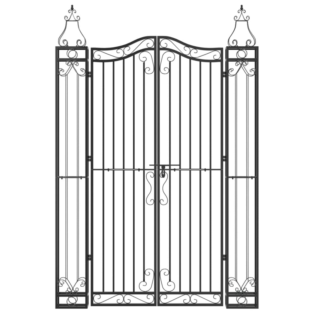 Vidaxl Poort 121x8x180 cm in ferro battuto nero