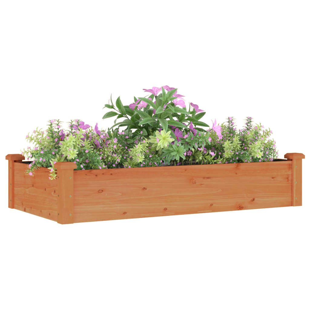 Plantador Vidaxl elevado con revestimiento de 120x60x25 cm Pine Brown