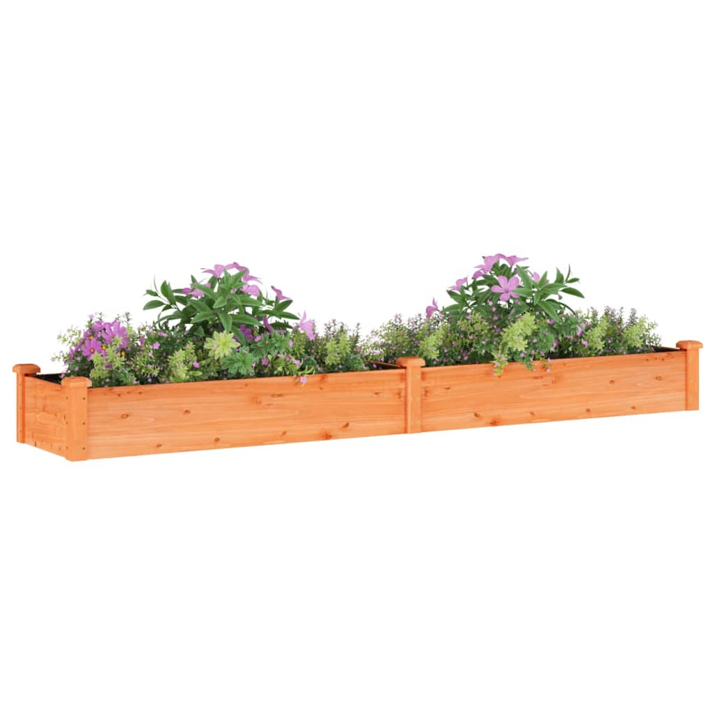 Plantador Vidaxl elevado con revestimiento de 240x45x25 cm Pine Brown