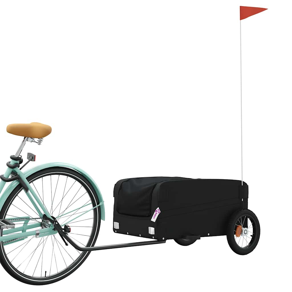 Vidaxl Bicycle Trailer 30 kg di ferro nero