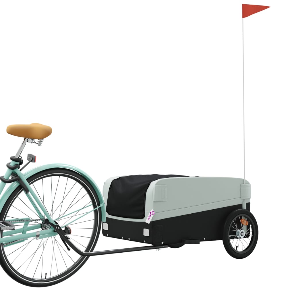 Vidaxl Bicycle Trailer 45 kg di ferro nero e grigio