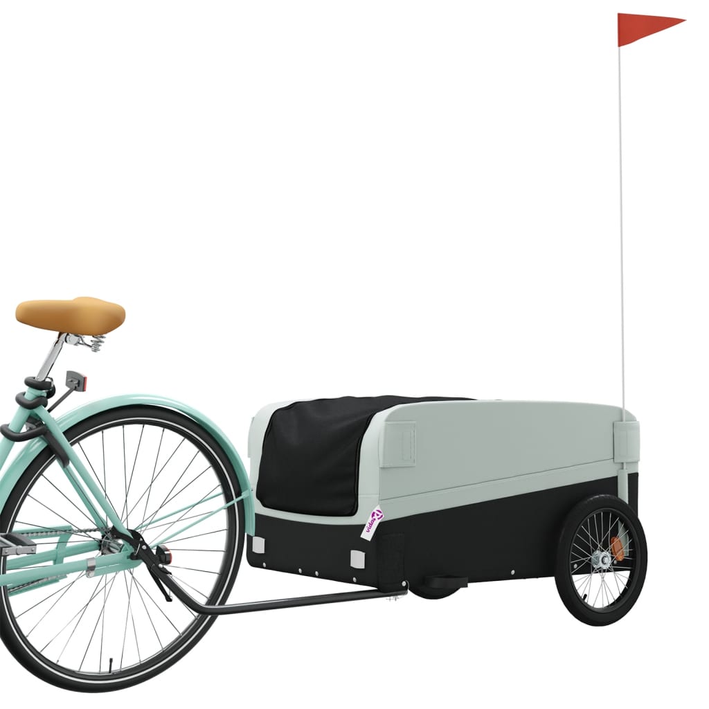 Vidaxl Bicycle Trailer 45 kg di ferro nero e grigio