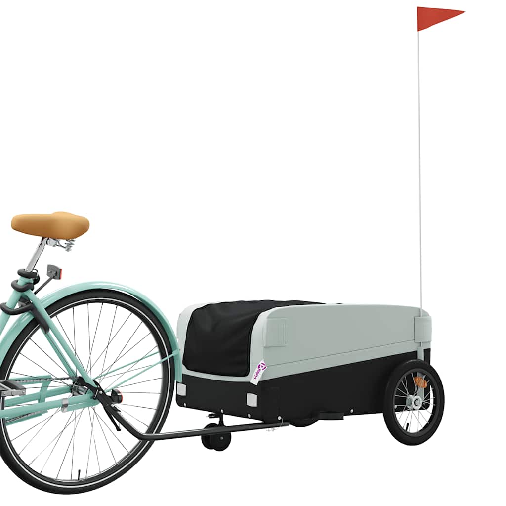 Vidaxl Bicycle Trailer 45 kg di ferro nero e grigio
