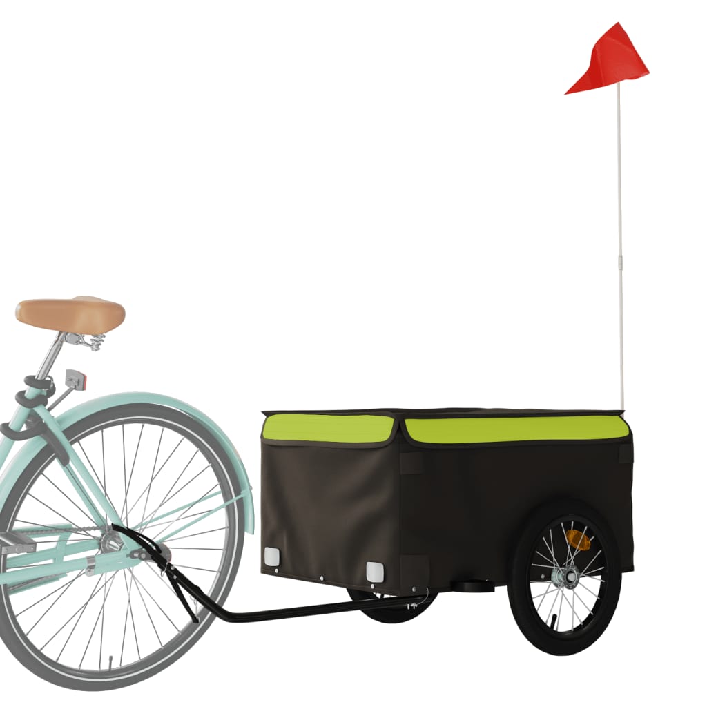 TRAILER VIDAXL BICYCLE 45 kg di ferro nero e verde