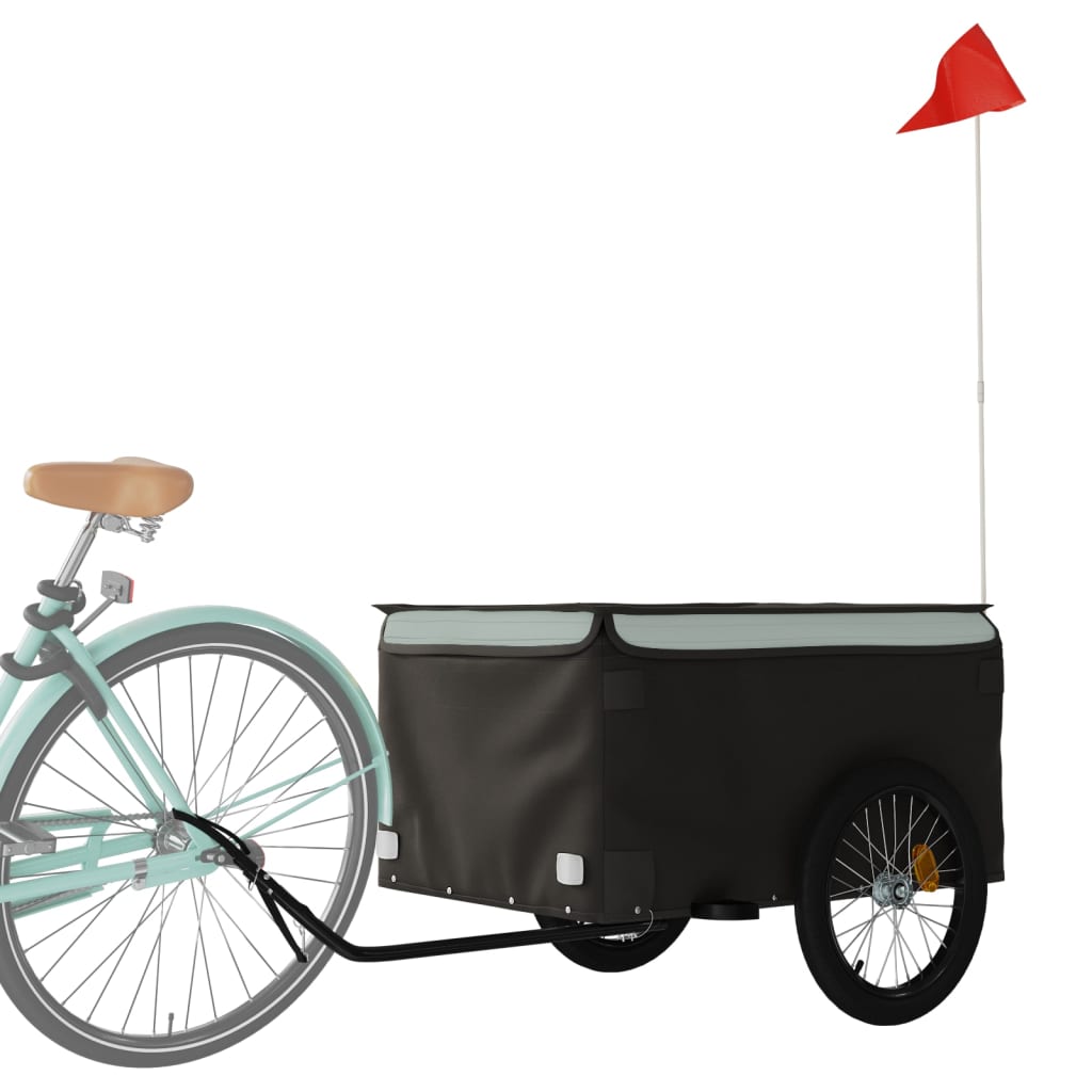 TRAILER VIDAXL BICYCLE 45 kg di ferro nero e grigio