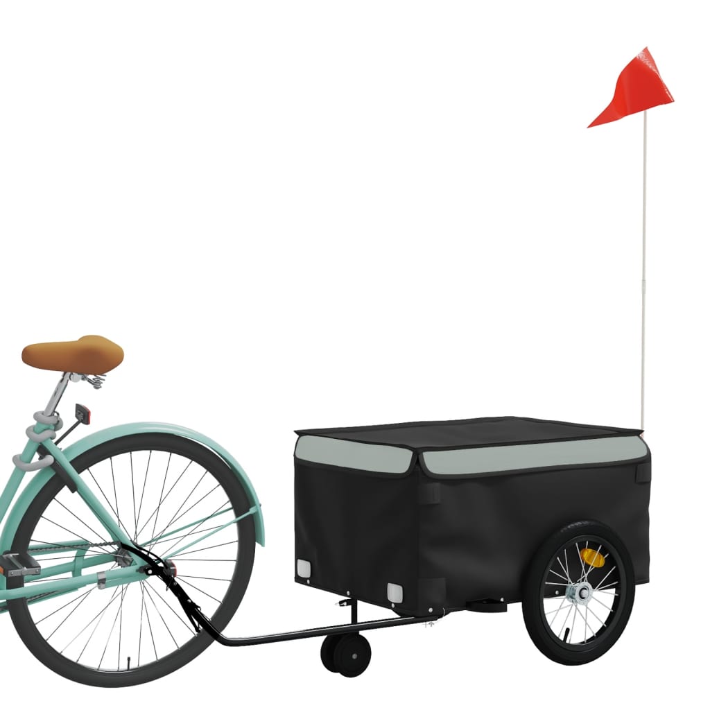 TRAILER VIDAXL BICYCLE 45 kg di ferro nero e grigio