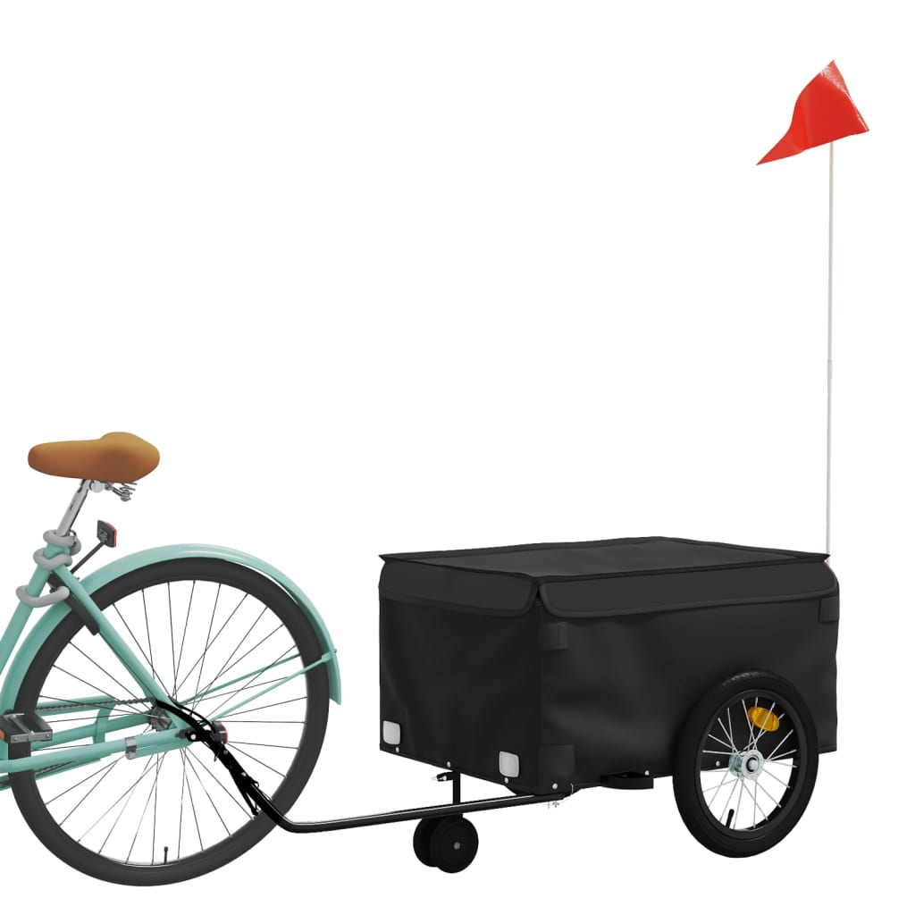 Vidaxl Bicycle Trailer 45 kg di ferro nero