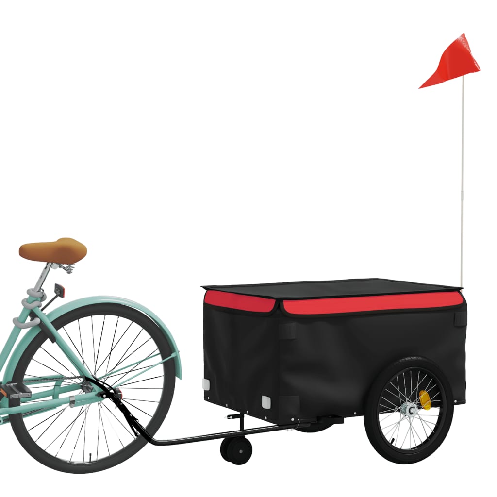 Trailer Vidaxl Bicycle 45 kg di ferro nero e rosso