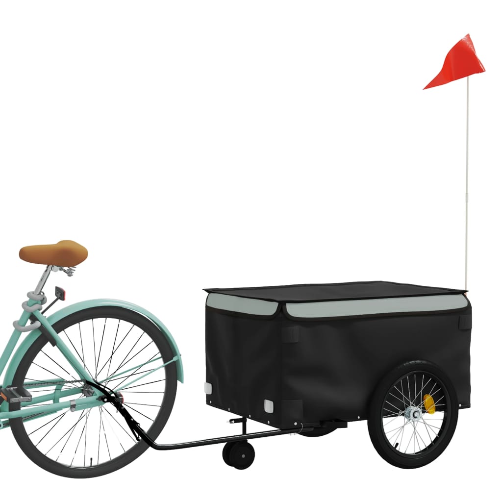 TRAILER VIDAXL BICYCLE 45 kg di ferro nero e grigio