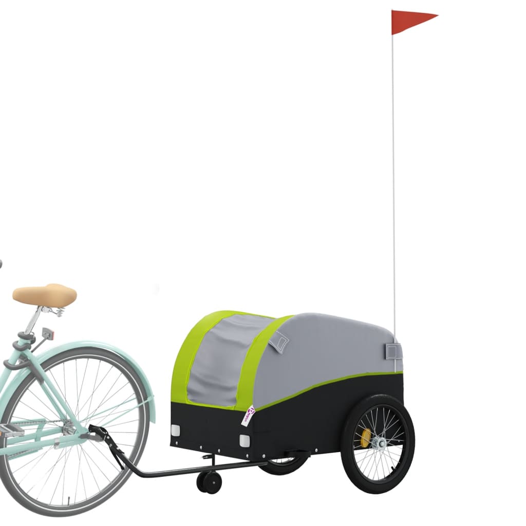 TRAILER VIDAXL BICYCLE 45 kg di ferro nero e verde