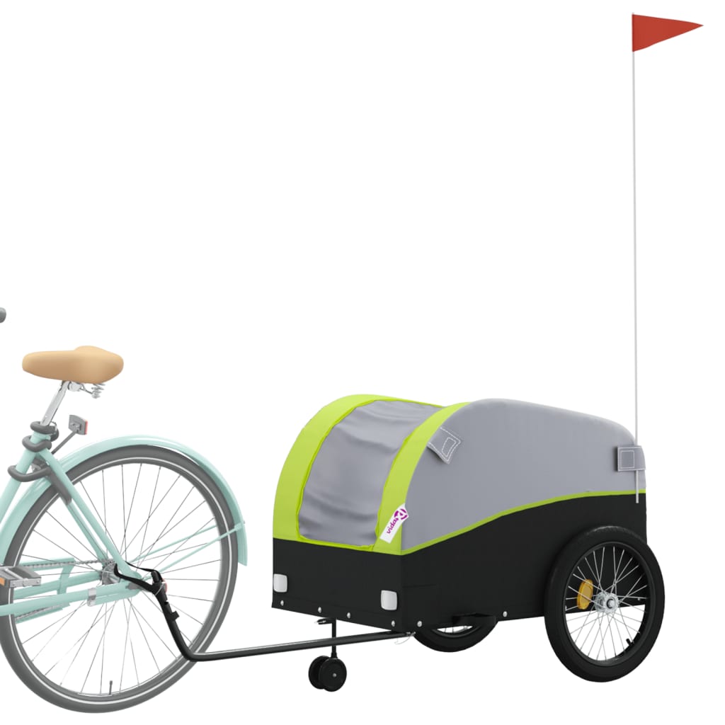 TRAILER VIDAXL BICYCLE 45 kg di ferro nero e verde