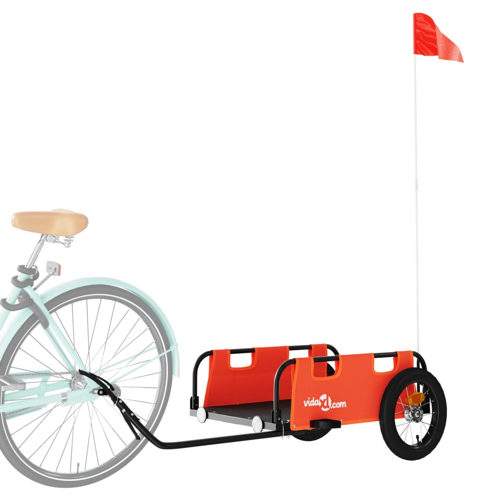 Vidaxl Bicycle Trailer Tessuto Oxford e Orange di ferro