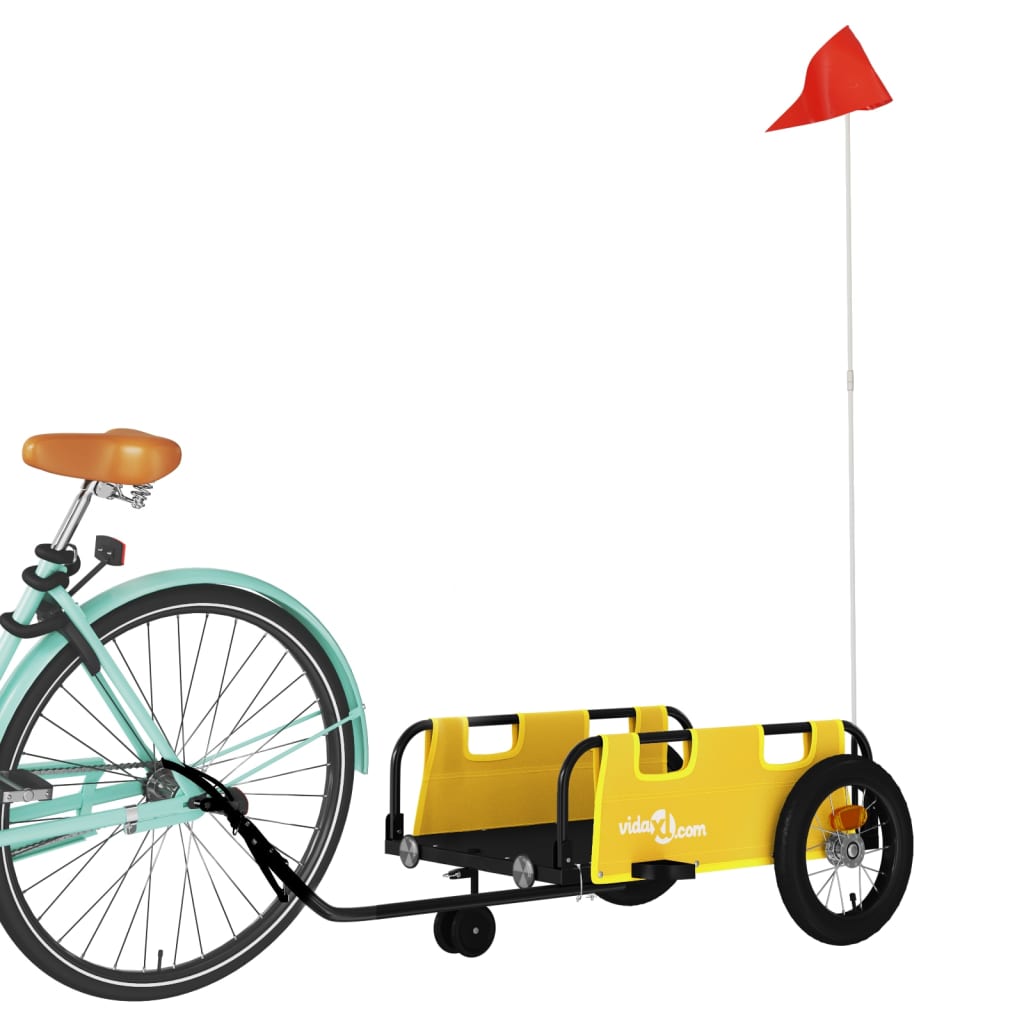 Vidaxl Bicycle Trailer Tessuto Oxford e ferro giallo