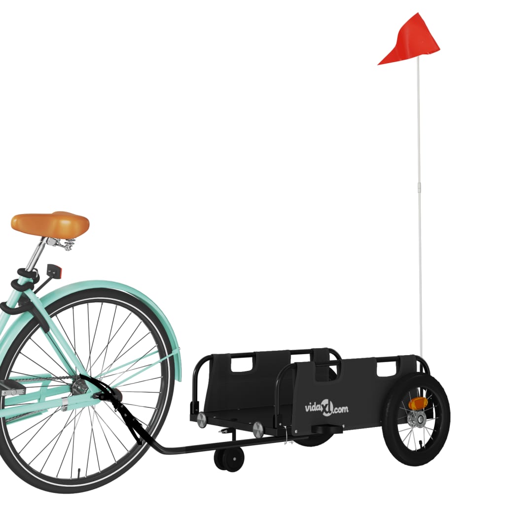 Vidaxl Bicycle Trailer Tessuto di Oxford e Iron Black
