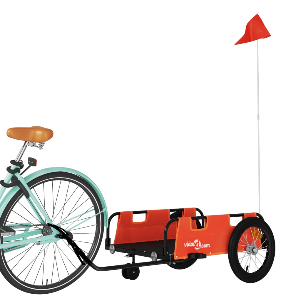 Vidaxl Bicycle Trailer Tessuto Oxford e Orange di ferro
