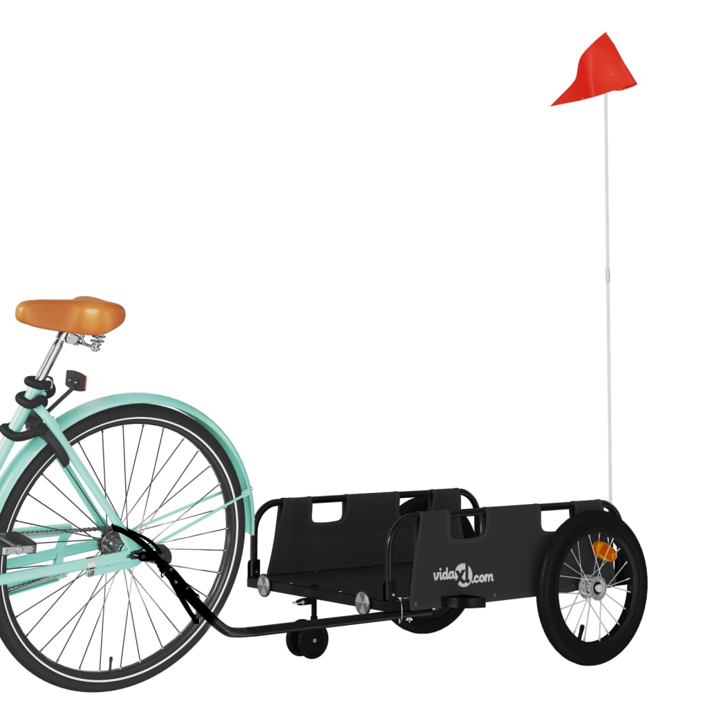 Vidaxl Bicycle Trailer Tessuto di Oxford e Iron Black