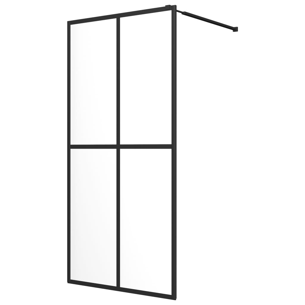 Vidaxl walk-in walk-in muro con scaffale 90x195 cm ESG-glas Alluminio nero