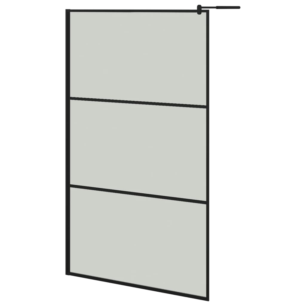 Vidaxl Walk-In Shower Wall con scaffale 115x195 cm ESG-Glas Alluminio nero