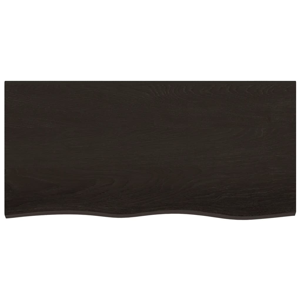 Vidaxl Washbasin Tabla 100x50x (2-6) CM Mada maciza tratada marrón oscuro